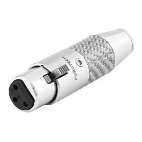 FURUTECH CF-602F NCF. Female XLR connector with carbon fiber housing. Rhodium-plated pure copper conductors.