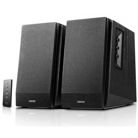 EDIFIER R1700BT. Active bluetooth bookshelf speakers with angled design.