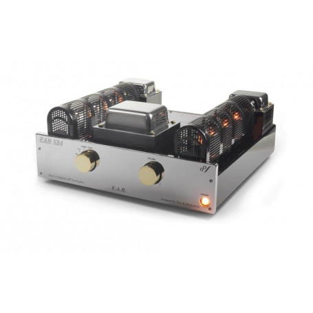 EAR Yoshino 8L6
Integrated tube amplifier. 2 x 50 W
OUTPUT VALVES: 4 X EL34 (EACH CHANNEL)