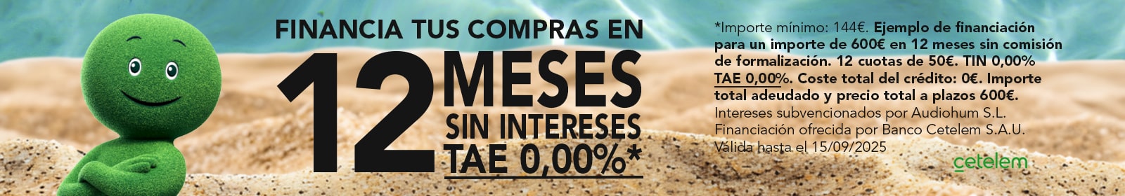 Financia tus compras en Audiohum con Cetelem