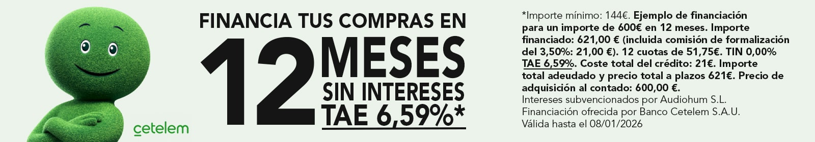 Financia tus compras en Audiohum con Cetelem