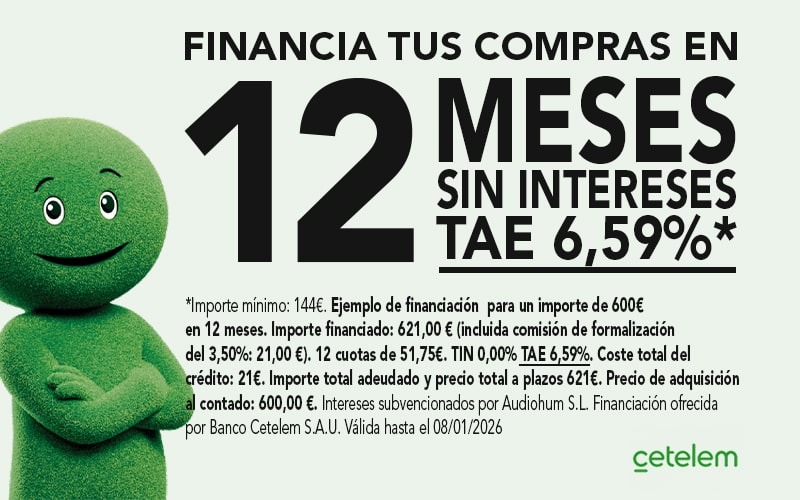 Financia tus compras en Audiohum con Cetelem